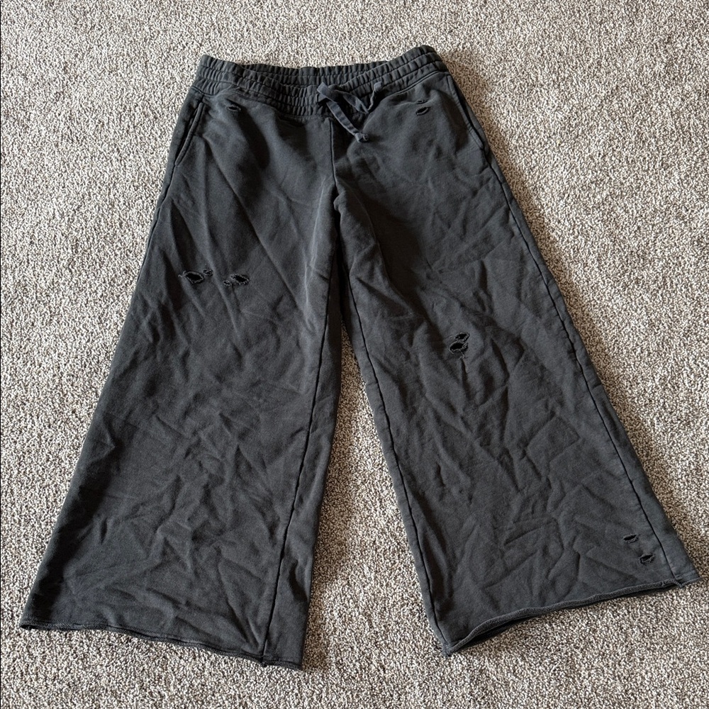 Distressed Wide Leg Skater Style Sweatpants